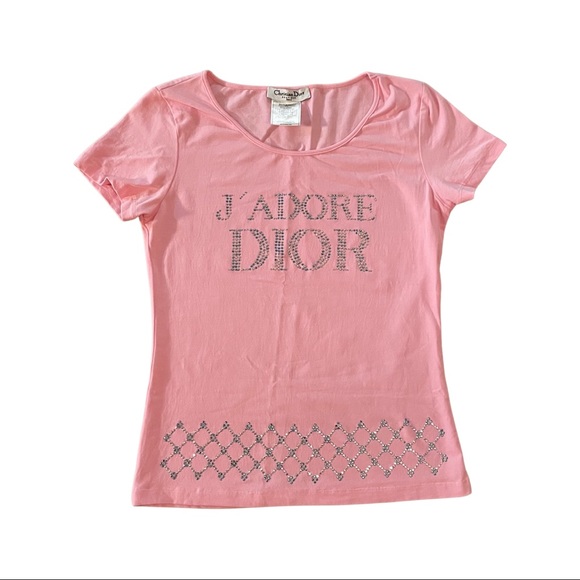 【美品クリスチャンディオール　J'ADORE DIOR Tシャツトロッターピンク Christian Dior クリスチャン ディオール J'ADORE DIOR ロゴ